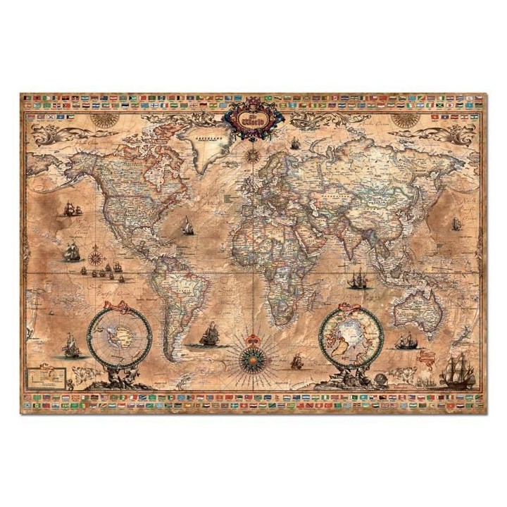 Puzzle - EDUCA - Mappe monde - 1000 pieces - Adulte - Voyage et cartes