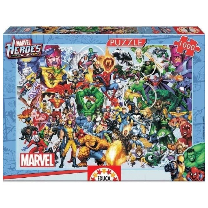 Puzzle Marvel 1000 pieces - EDUCA - Collage des héros - Dessins anim