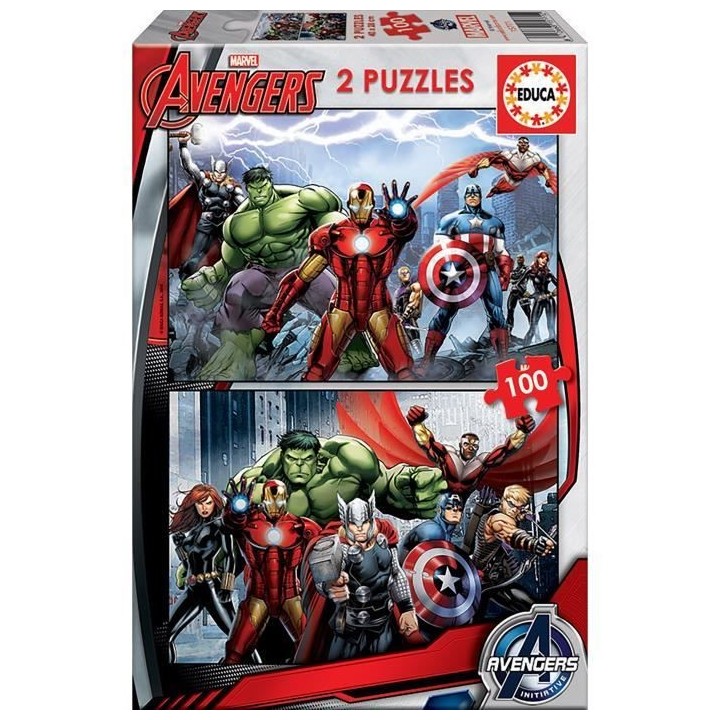 Puzzle 2x100 pieces AVENGERS - EDUCA - Dessins animés et BD - Enfant