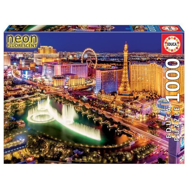 Puzzle 1000 pieces EDUCA - NEON LAS VEGAS - Architecture et monument