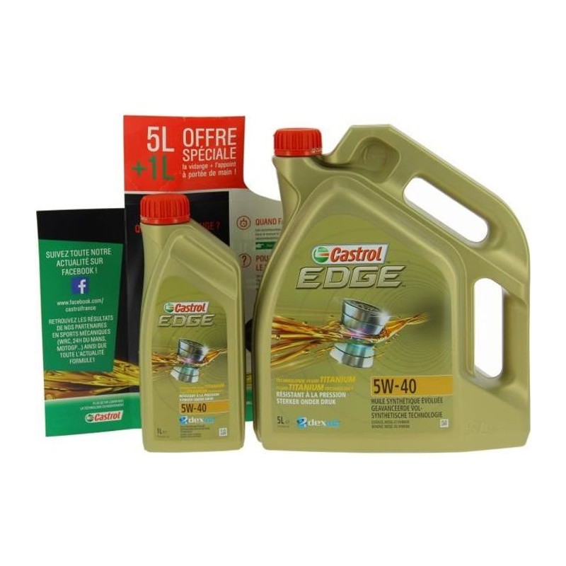 CASTROL - Huile moteur - EDGE - 5W-40 5+1L