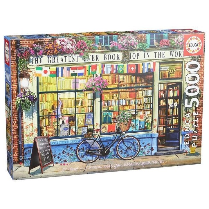 Puzzle 5000 pieces LA MEILLEURE LIBRAIRIE DU MONDE - EDUCA - Scene de