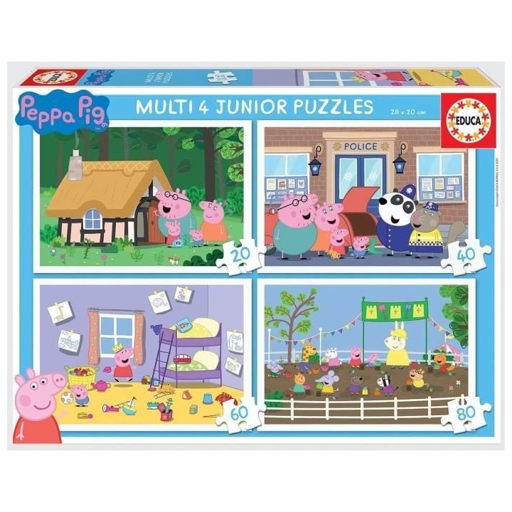 Puzzles progressifs Peppa Pig - EDUCA - MULTI 4 JUNIOR - 50 a 150 piec
