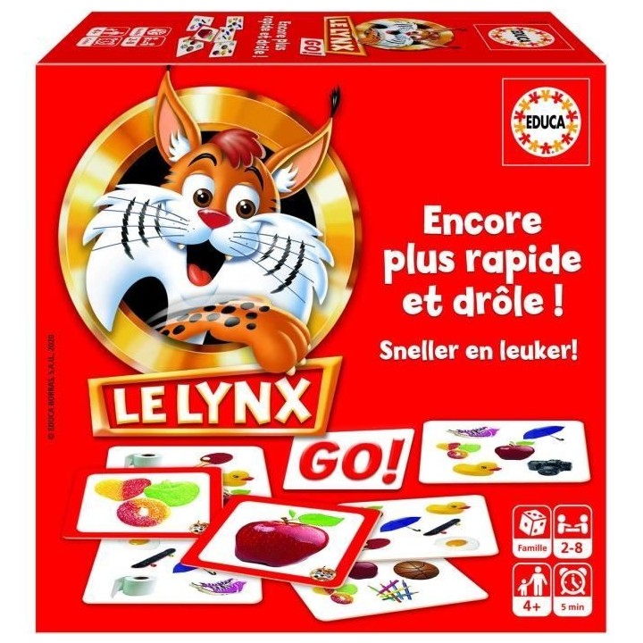 Jeu de cartes Le Lynx - EDUCA - Rouge - Dessins animés et BD - Mixte