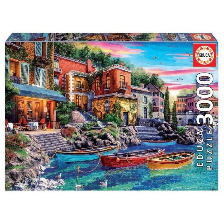 Puzzle 3000 pieces - EDUCA - Coucher du soleil a Côme - Adulte - 120