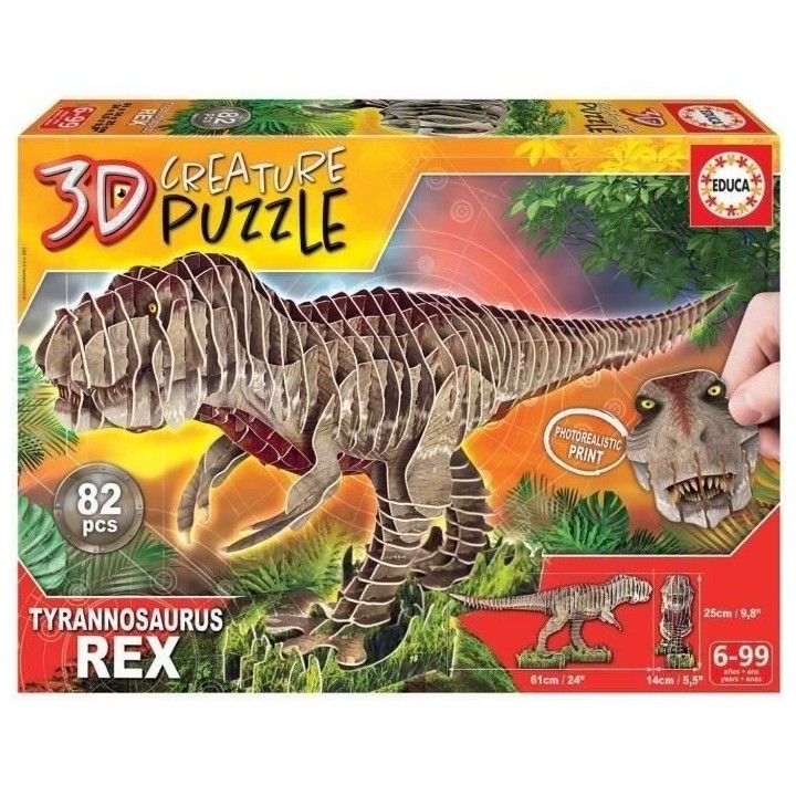 Puzzle 3D T-Rex - EDUCA - Animaux - Mixte - 82 pieces