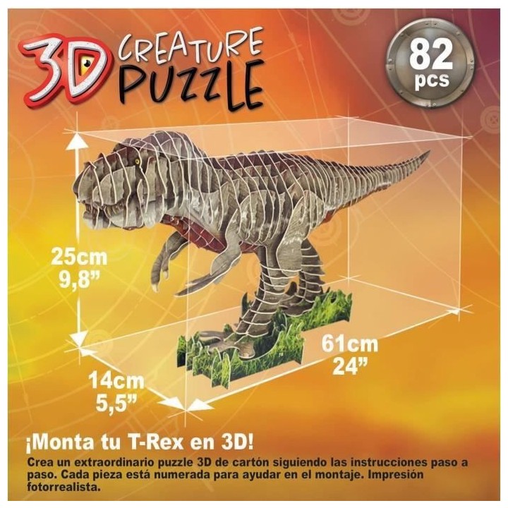 Puzzle 3D T-Rex - EDUCA - Animaux - Mixte - 82 pieces