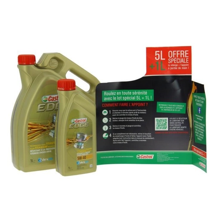 CASTROL - Huile moteur - EDGE - 5W-40 5+1L