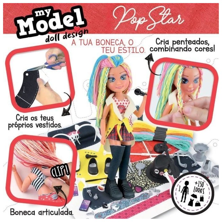 Poupée articulée a assembler EDUCA - My Model Doll Design Pop Star -