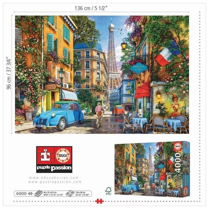 EDUCA - Puzzle - 4000 The old streets of Paris