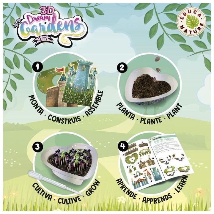 Jeu de construction et de création - EDUCA - 3D Dream Gardens 2In1 -