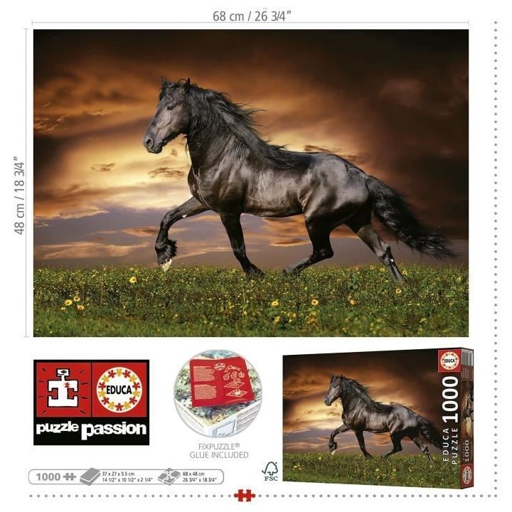 CHEVAL AU TROT - Puzzle de 1000 pieces