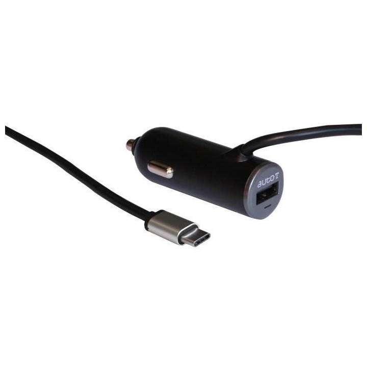 AUTO-T Kit Chargeur USB + connecteur TYPE C - 12 / 24V