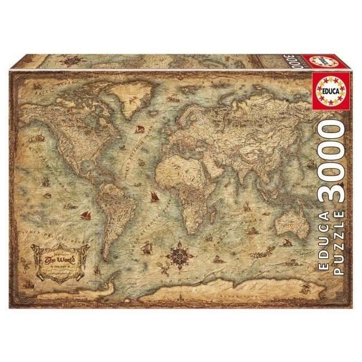 Puzzle PLANISPHeRE - 3000 pieces - Marque EDUCA - Voyage et cartes