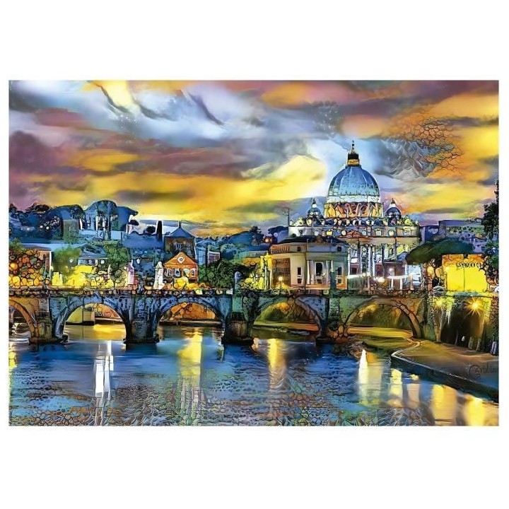 Puzzle 1500 pieces - EDUCA - BASILIQUE SAINT-PIERRE ET PONT SAINT-ANGE