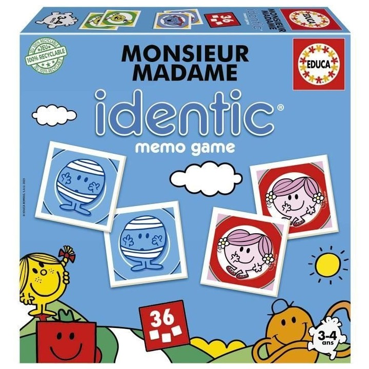 Jeu d'apprentissage - EDUCA - Monsieur Madame - Identic