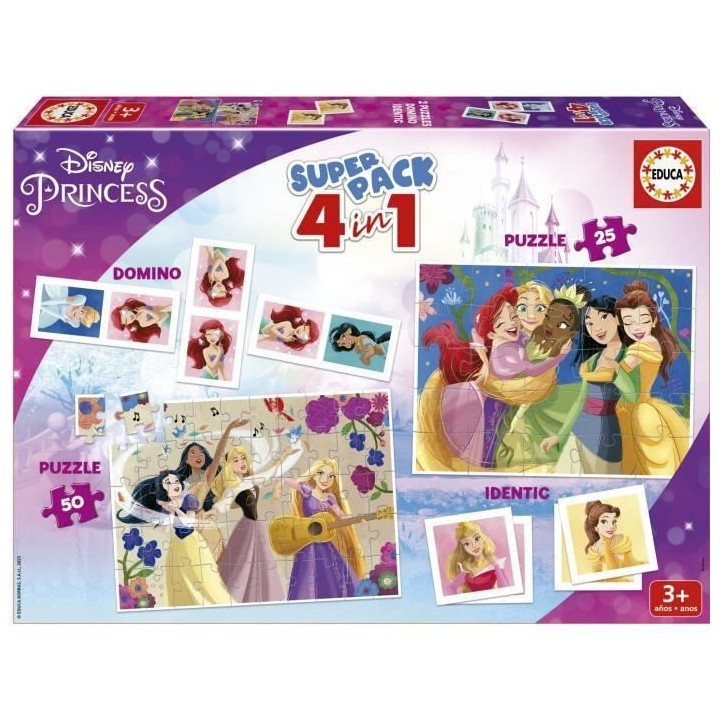 2 jeux éducatifs basiques et 2 puzzles - EDUCA - Educa Superpack Disn