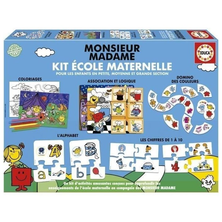 Jeu d'apprentissage - EDUCA - Monsieur Madame - Kit École Maternelle