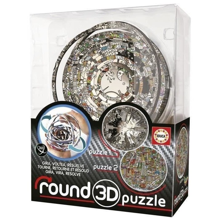 Puzzle 3D rond Charles Fazzino - Educa - 19707 - Dessins animés et BD