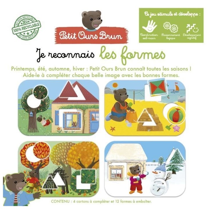 Jeu d'apprentissage - EDUCA - Je Reconnais Les Formes - Petit ours bru