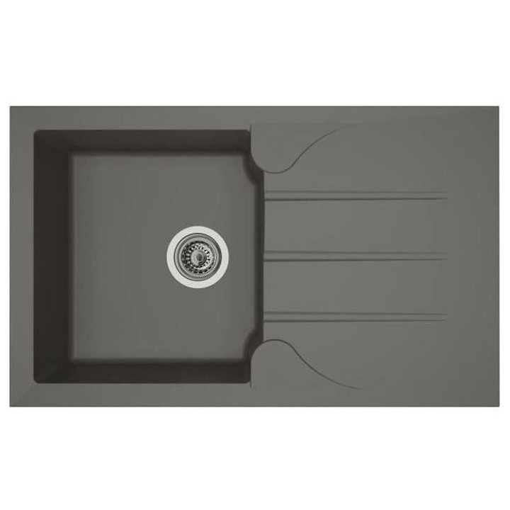 STRADOUR Evier cuisine a encastrer 1 bac + 1 égouttoir Aloa - Résine