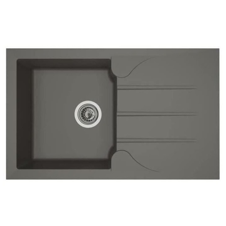 STRADOUR Evier cuisine a encastrer 1 bac + 1 égouttoir Aloa - Résine