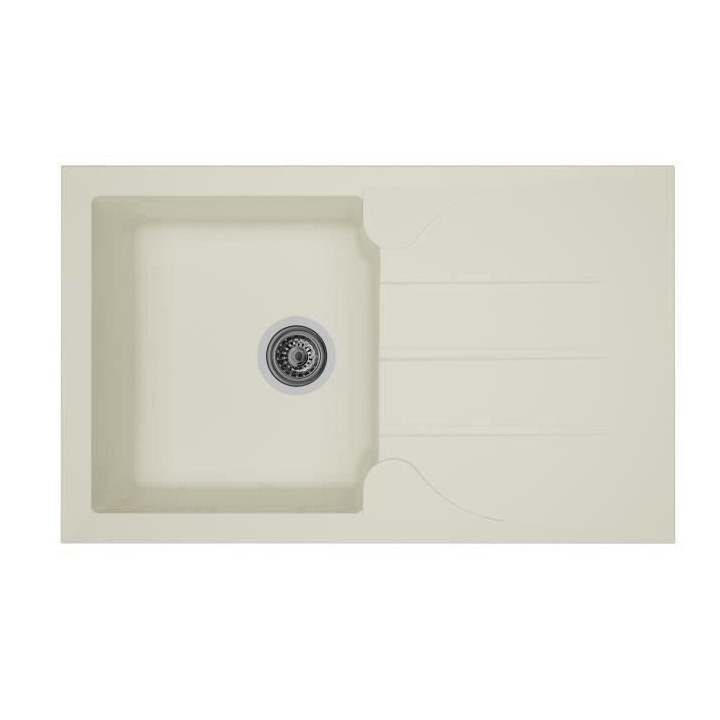 STRADOUR Evier cuisine a encastrer 1 bac + 1 égouttoir Aloa - Résine