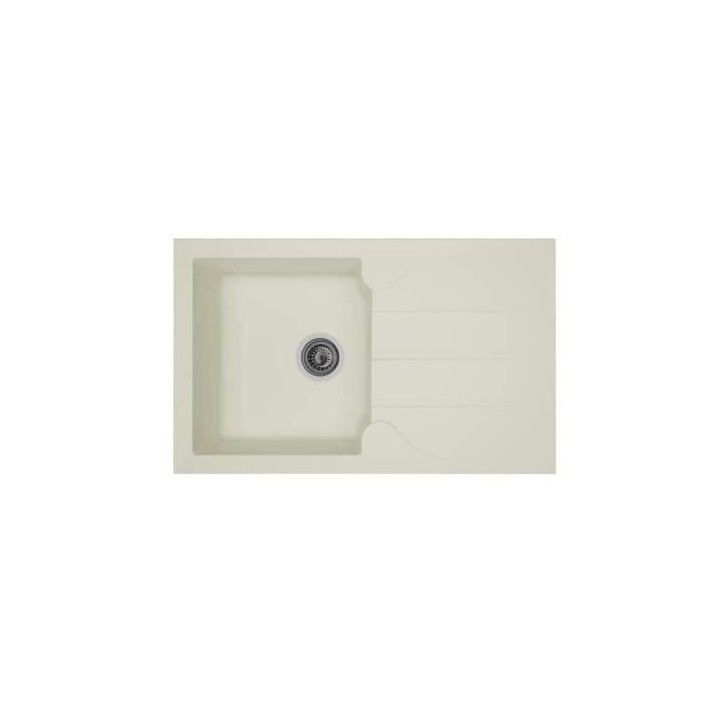 STRADOUR Evier cuisine a encastrer 1 bac + 1 égouttoir Aloa - Résine