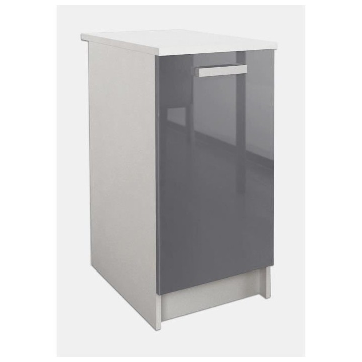 START Caisson bas de cuisine L 40 cm - Gris brillant
