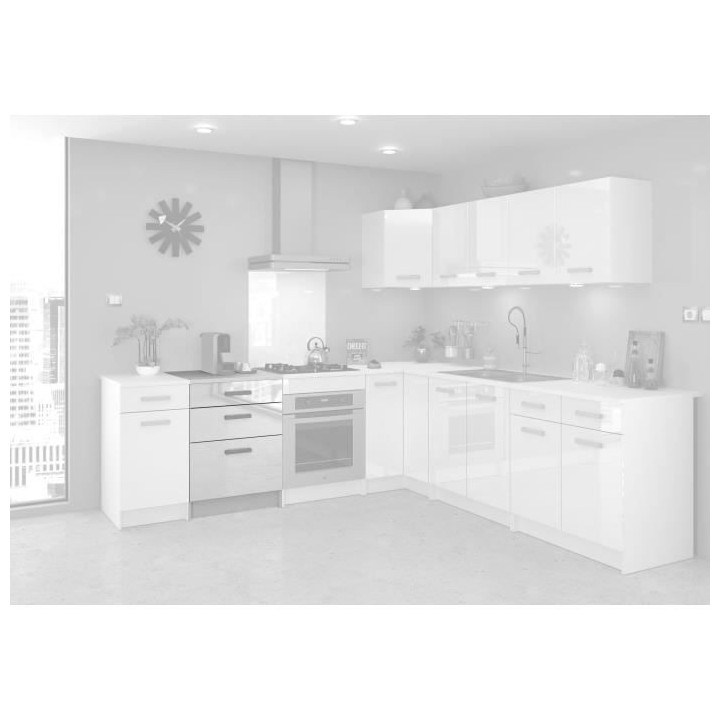 START Meuble bas de cuisine 3 tiroirs - L 60 x Mélaminé blanc - Faç