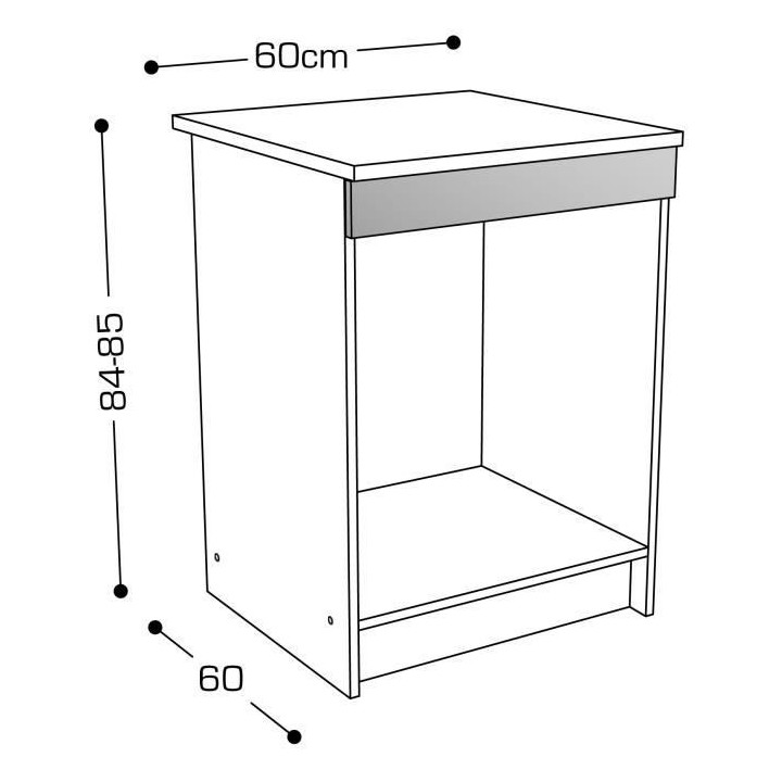 START Meuble bas de cuisine pour four l 60 cm avec plan de travail inc