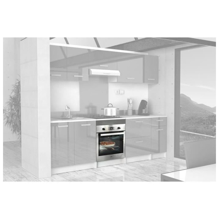 Caisson bas de cuisine pour four l 60 cm - Gris Brillant - START - Con