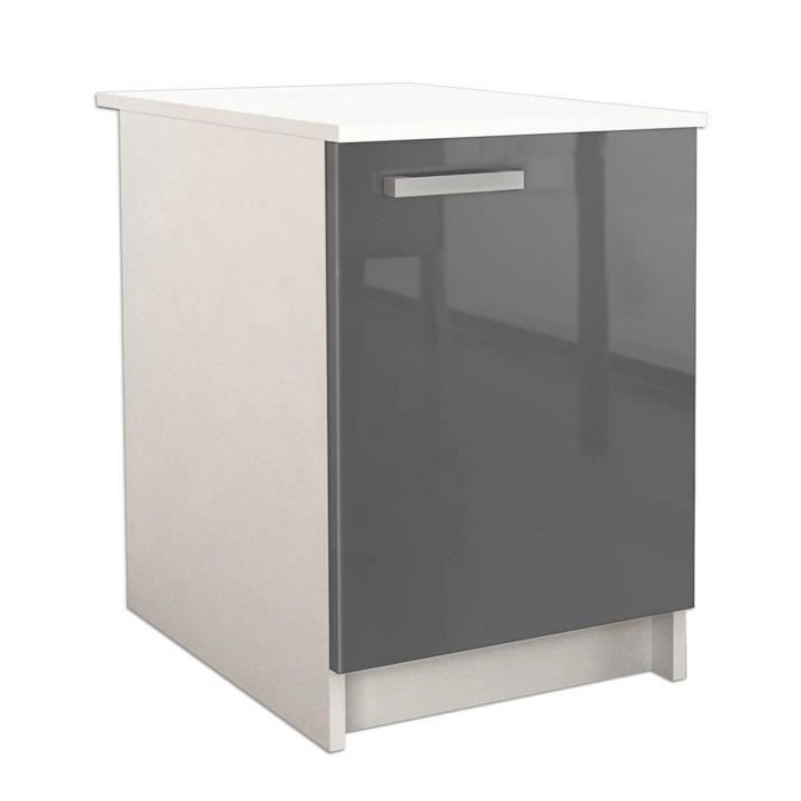 START Caisson bas de cuisine L 60 cm - Gris brillant