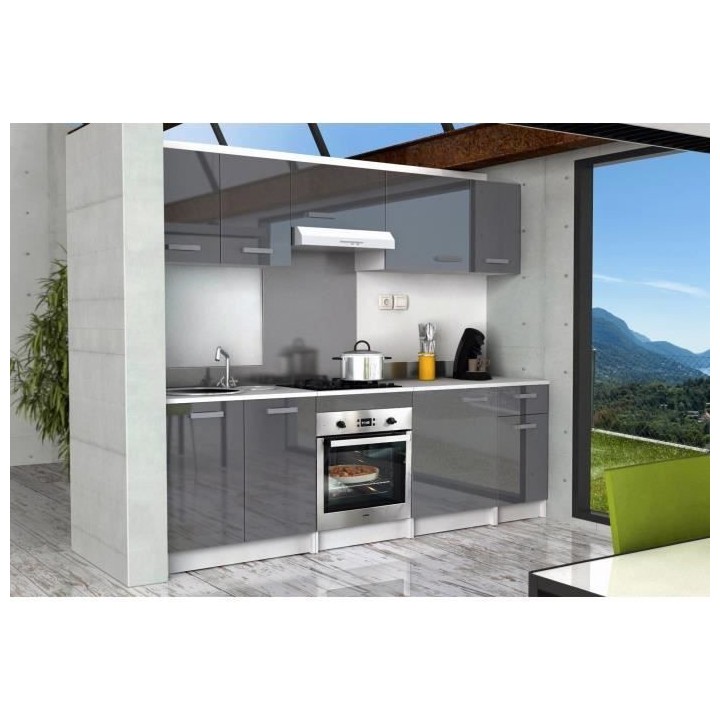 START Caisson bas de cuisine L 60 cm - Gris brillant