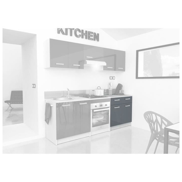 START Caisson bas de cuisine L 80 cm avec plan de travail inclus - Gri