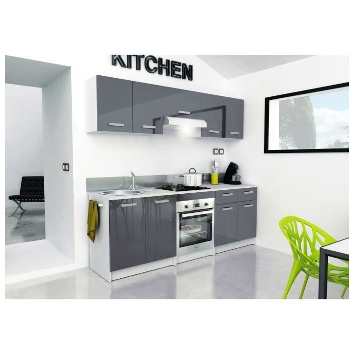 START Caisson bas de cuisine L 80 cm avec plan de travail inclus - Gri