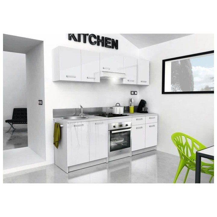 START Meuble haut de cuisine L 80 cm - Blanc Brillant