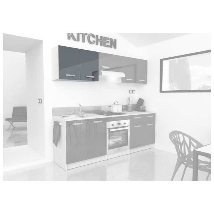 START Caisson haut de cuisine L 80 cm - Gris Brillant