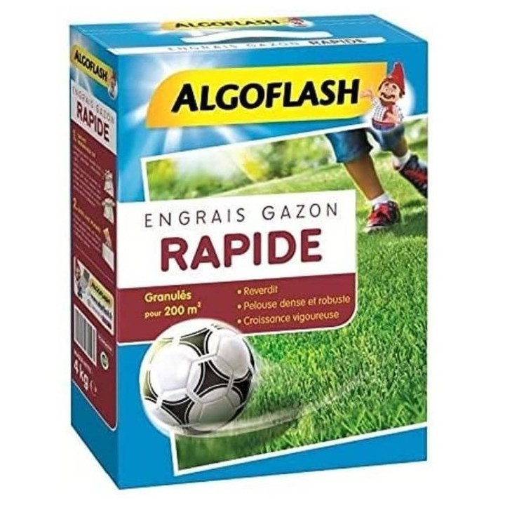 ALGOFLASH Engrais Gazon Action Rapide - 4kg