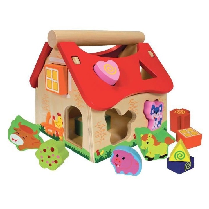 Jouet éducatif - Eichhorn - Maison a Formes - 12 mois - Bois naturel