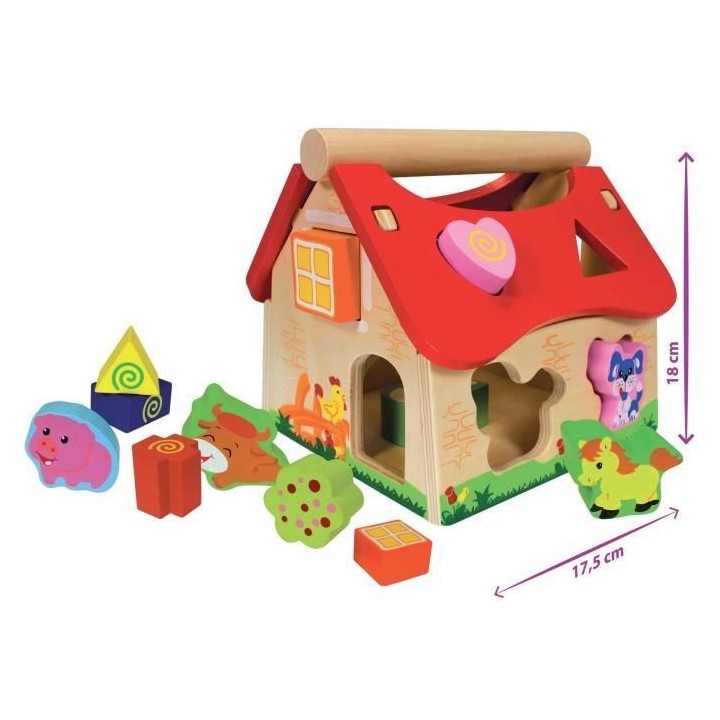 Jouet éducatif - Eichhorn - Maison a Formes - 12 mois - Bois naturel