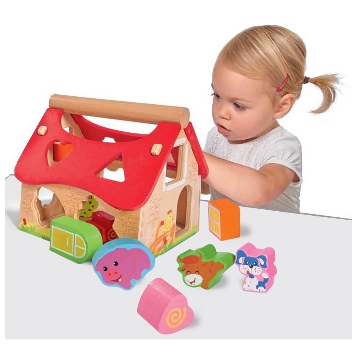 Jouet éducatif - Eichhorn - Maison a Formes - 12 mois - Bois naturel