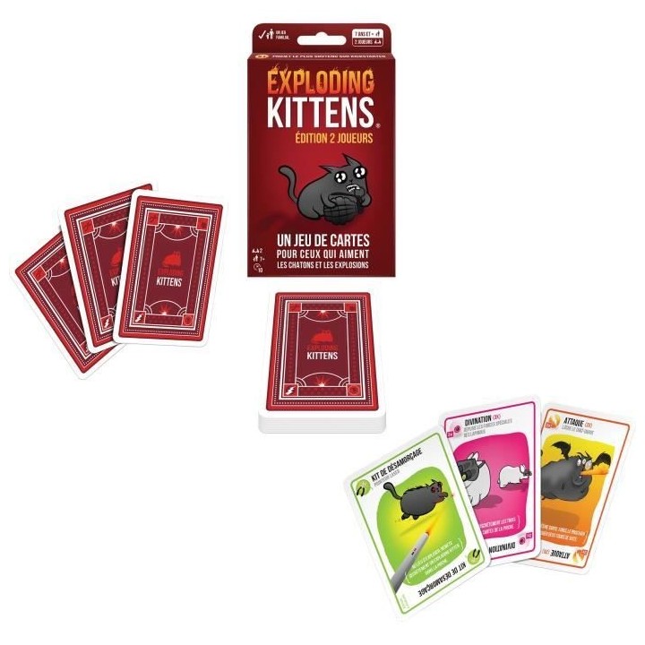 Exploding Kittens 2 Joueurs - Asmodee - Jeu de société