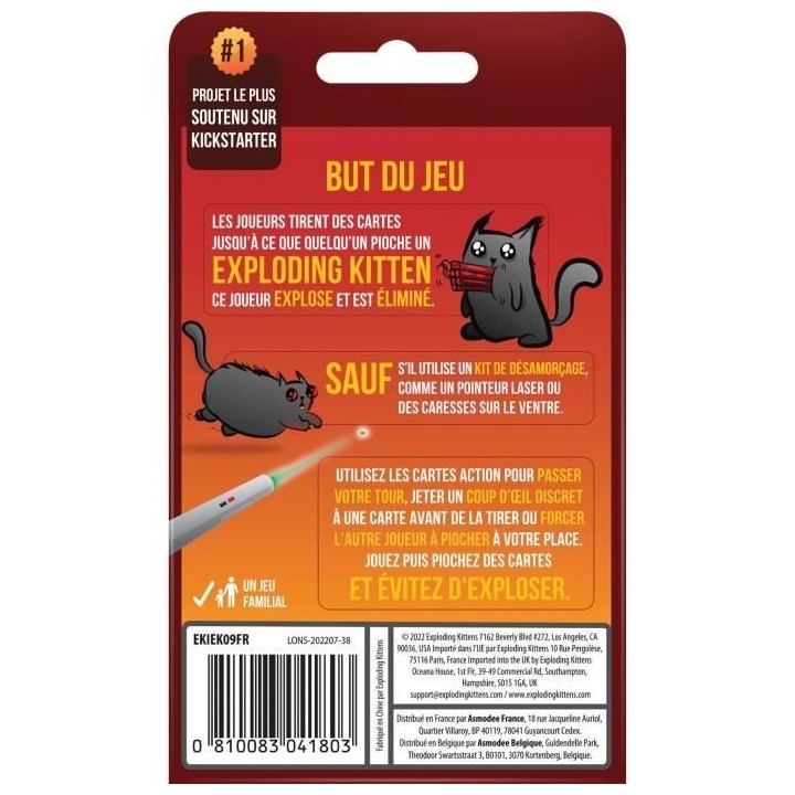 Exploding Kittens 2 Joueurs - Asmodee - Jeu de société