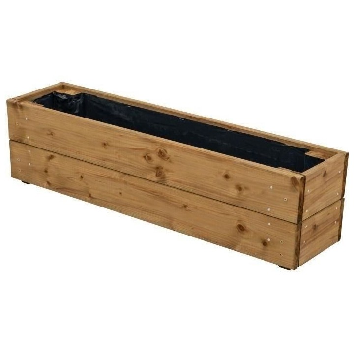 Jardinieres a fleurs EKJU - 75x18xh20 cm - Traitées en autoclave brun