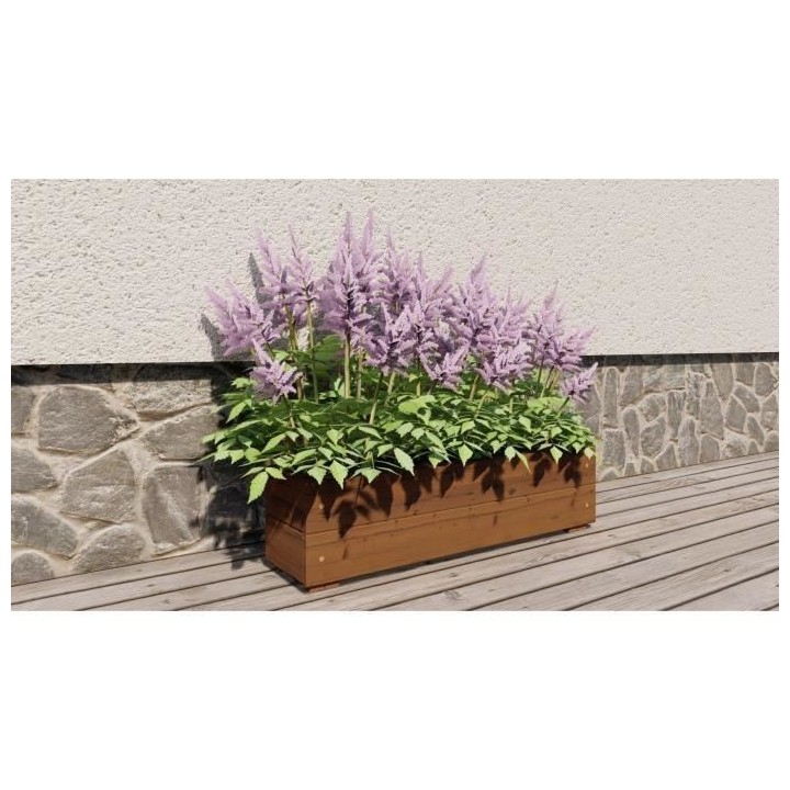Jardinieres a fleurs EKJU - 75x18xh20 cm - Traitées en autoclave brun
