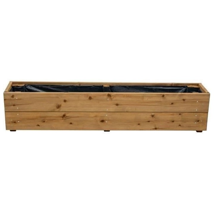Jardinieres a fleurs EKJU - 95x18xh20 cm - Traitées en autoclave brun