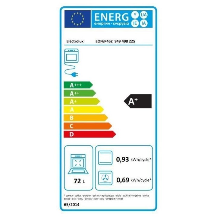 Four multifonction Pyrolyse - chaleur tournante pulsée ELECTROLUX EOF