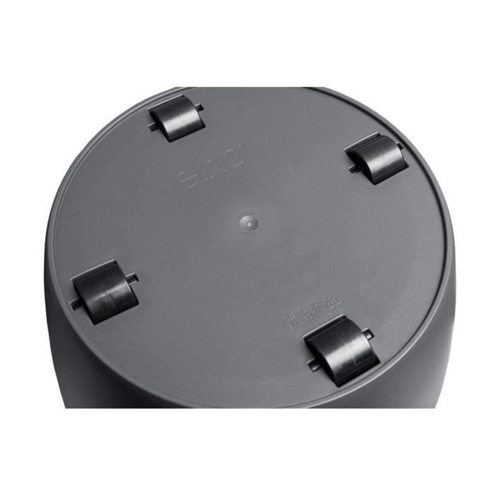 ELHO Brussels Pot de fleurs rond Roues 47 - Noir - Ø 47 x H 44 cm - i