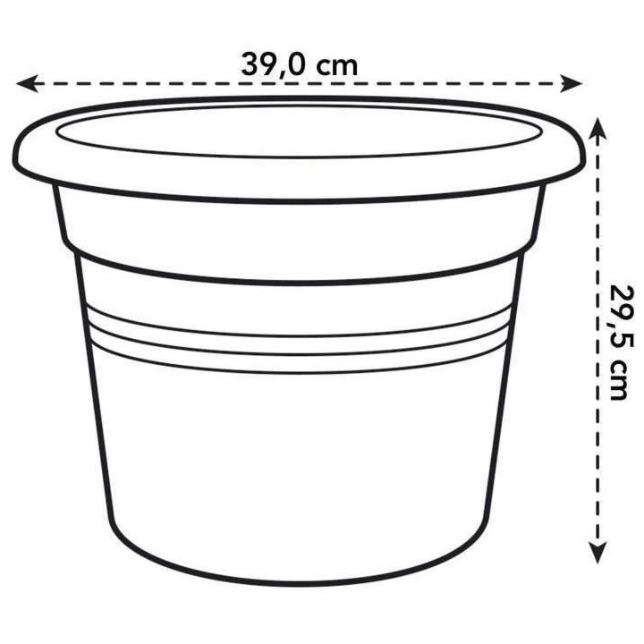 Pot De Fleurs Rond GREEN BASICS - Plastique - Ø40 - Noir
